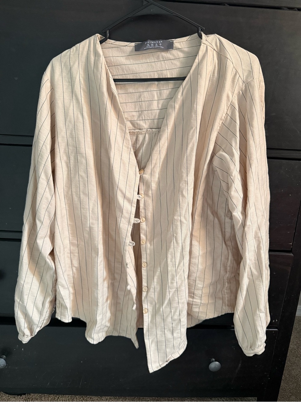 Primark Cream Pinstripe Button-Front Women's Shirt